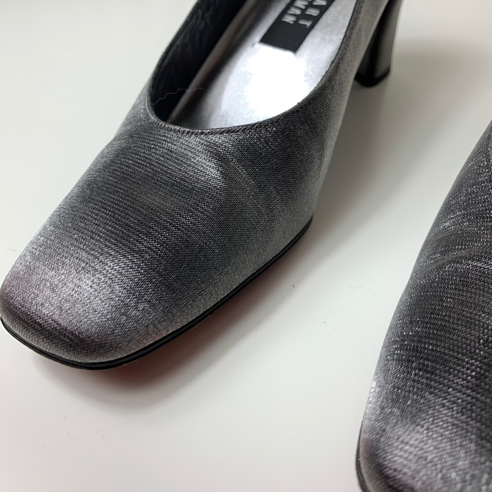 Stuart Weitzman Gray Satin Pumps, 7.5 - Picture 3 of 7